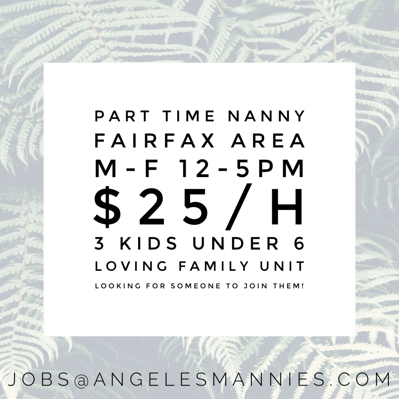 part time nanny fairfax